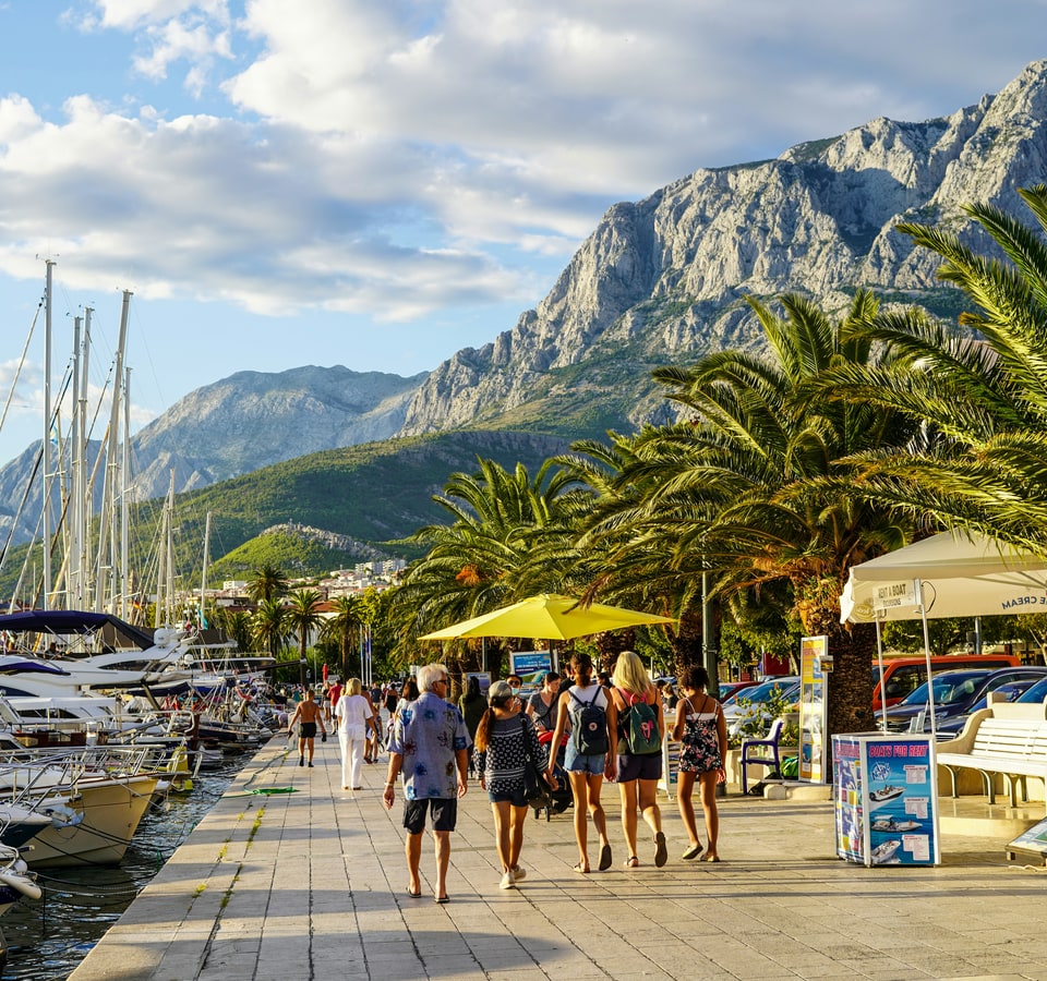 Makarska Riviera coastline along the Adriatic in Croatia