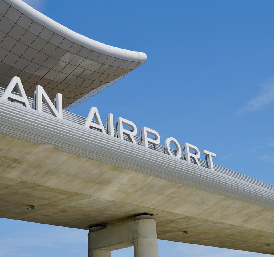 Split Airport terminal exterior in Croatia